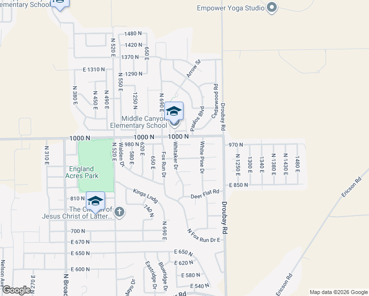 map of restaurants, bars, coffee shops, grocery stores, and more near 768 East 980 North in Tooele