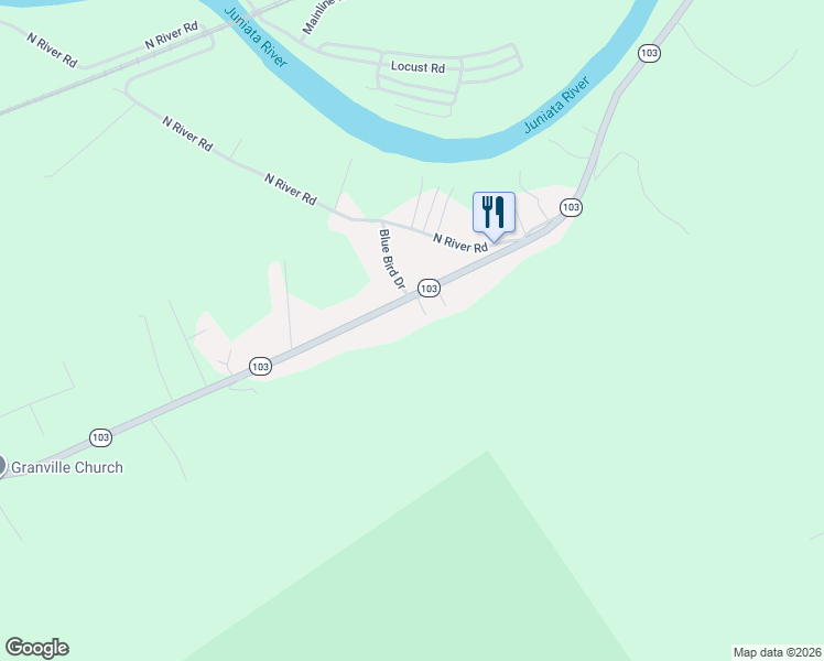 map of restaurants, bars, coffee shops, grocery stores, and more near 2-24 Bells Drive in Lewistown