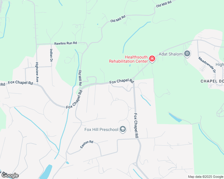map of restaurants, bars, coffee shops, grocery stores, and more near 1545 Fox Chapel Road in Pittsburgh