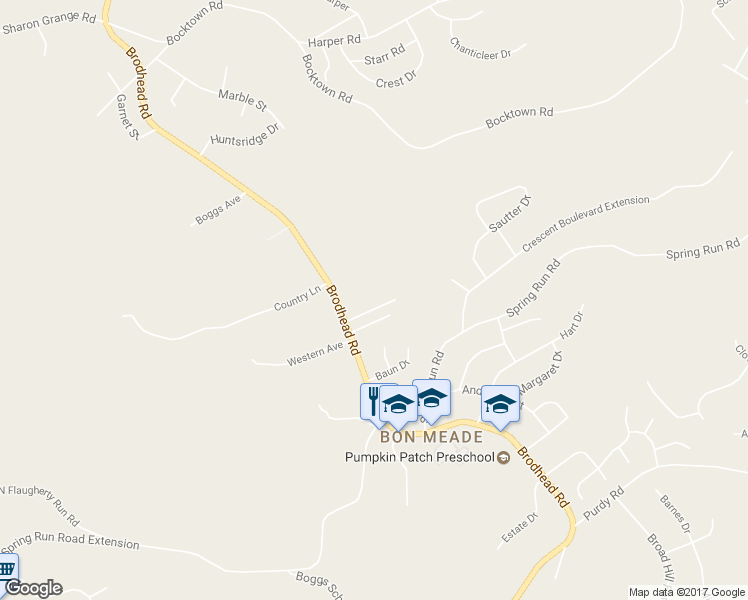 map of restaurants, bars, coffee shops, grocery stores, and more near 109 Eastern Avenue in Coraopolis