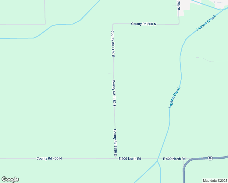 map of restaurants, bars, coffee shops, grocery stores, and more near County Road 1150 East in Iroquois County