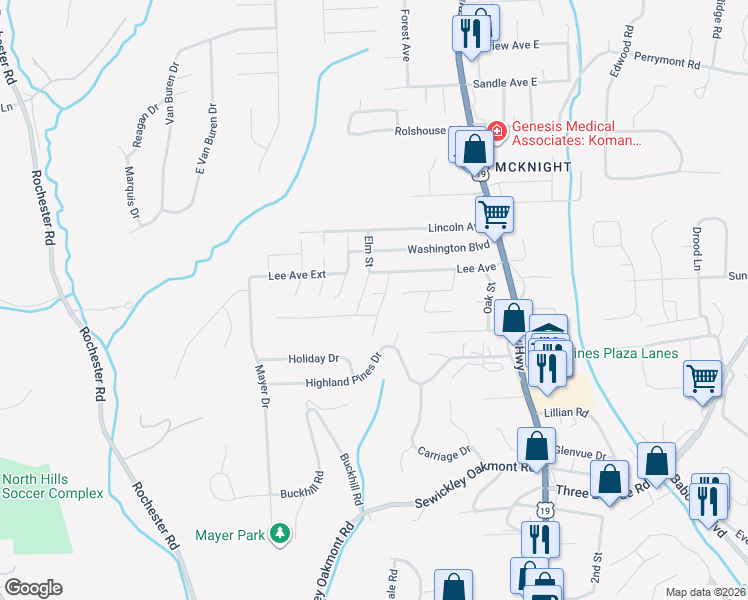 map of restaurants, bars, coffee shops, grocery stores, and more near 800 Jackson Avenue in Pittsburgh