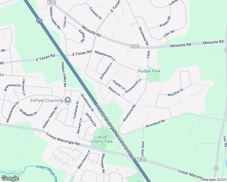 map of restaurants, bars, coffee shops, grocery stores, and more near 2035 Elbow Lane in Allentown