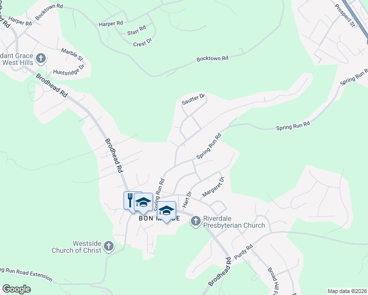 map of restaurants, bars, coffee shops, grocery stores, and more near 456 Crescent Boulevard Extension in Crescent Township