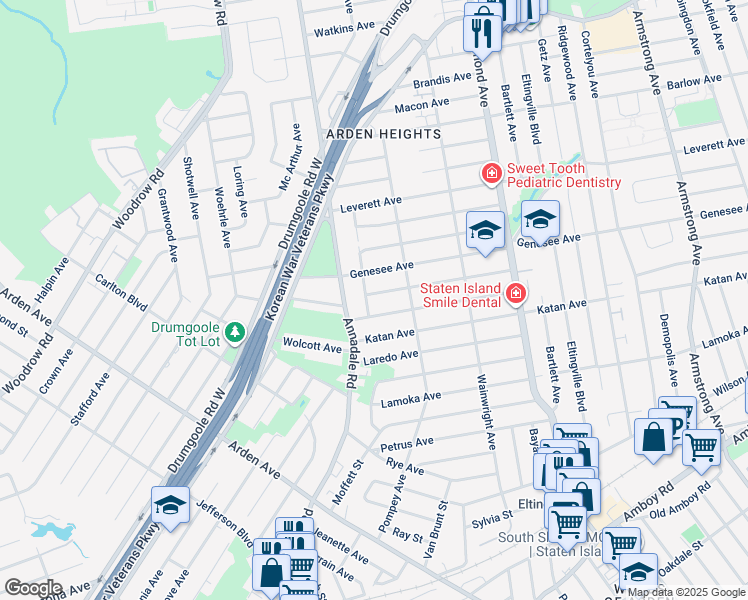 map of restaurants, bars, coffee shops, grocery stores, and more near 158 Augusta Avenue in Staten Island