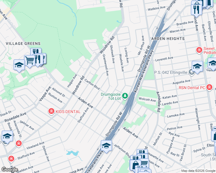 map of restaurants, bars, coffee shops, grocery stores, and more near 9 Sinclair Avenue in Staten Island