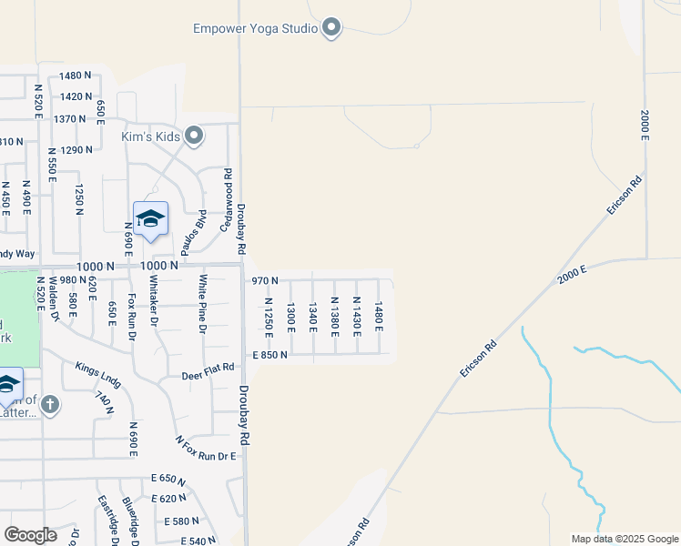 map of restaurants, bars, coffee shops, grocery stores, and more near 1393 970 North in Tooele