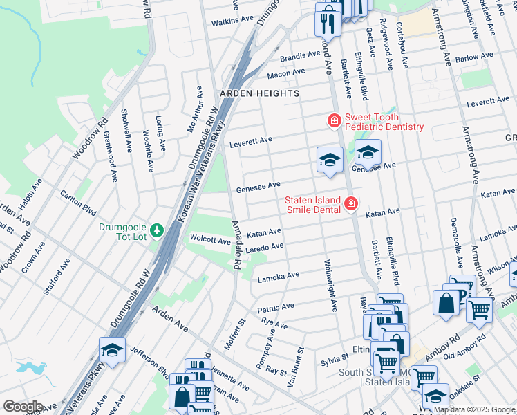 map of restaurants, bars, coffee shops, grocery stores, and more near 158 Augusta Avenue in Staten Island
