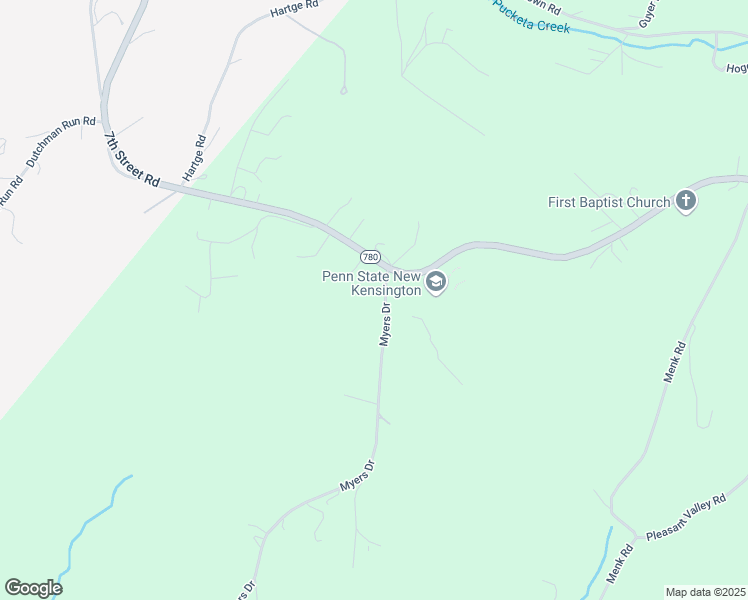 map of restaurants, bars, coffee shops, grocery stores, and more near 793 Myers Drive in New Kensington
