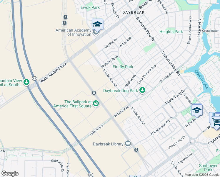 map of restaurants, bars, coffee shops, grocery stores, and more near 11019 South Freestone Road in South Jordan