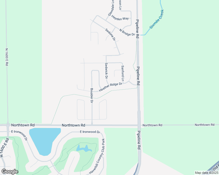 map of restaurants, bars, coffee shops, grocery stores, and more near 2299 Heather Ridge Drive in Normal