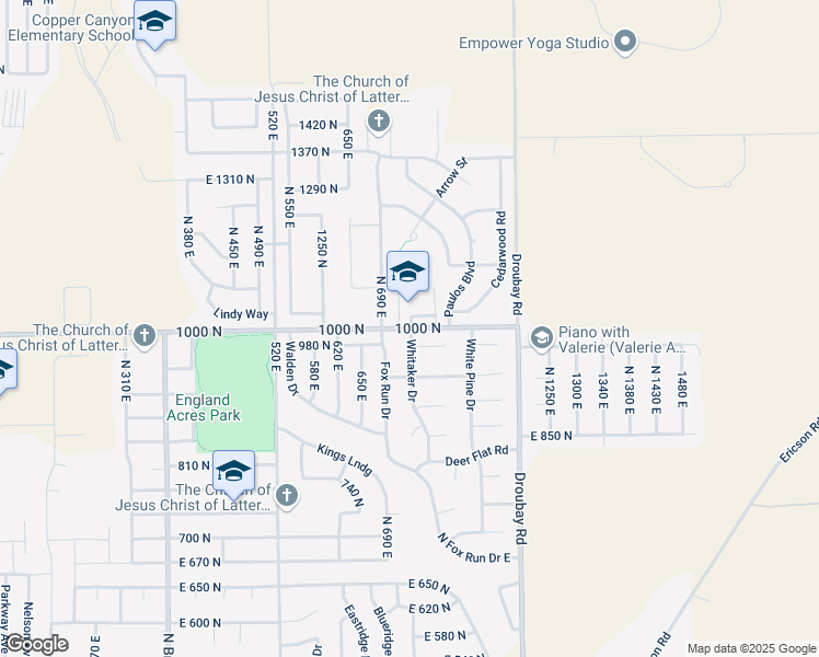 map of restaurants, bars, coffee shops, grocery stores, and more near 751 1000 North in Tooele