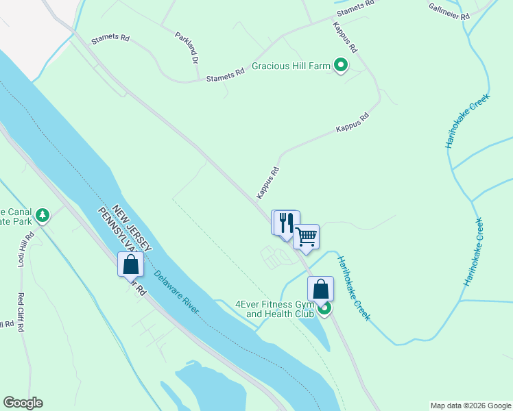 map of restaurants, bars, coffee shops, grocery stores, and more near 696 Milford Frenchtown Road in Milford