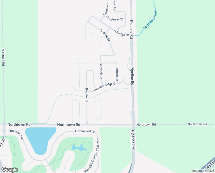 map of restaurants, bars, coffee shops, grocery stores, and more near 2299 Heather Ridge Drive in Normal