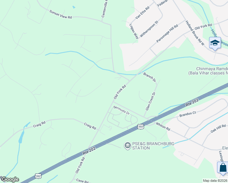 map of restaurants, bars, coffee shops, grocery stores, and more near 962 Old York Road in Branchburg