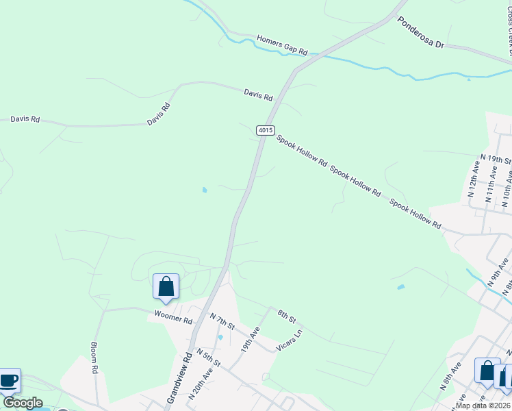 map of restaurants, bars, coffee shops, grocery stores, and more near 822 Grandview Road in Altoona