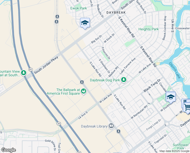 map of restaurants, bars, coffee shops, grocery stores, and more near 10993 South Freestone Road in South Jordan
