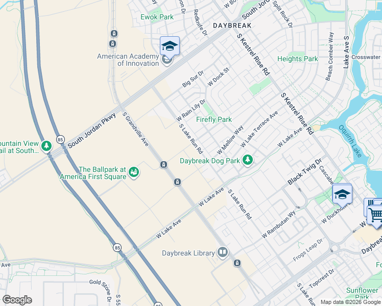 map of restaurants, bars, coffee shops, grocery stores, and more near 10991 South Freestone Road in South Jordan