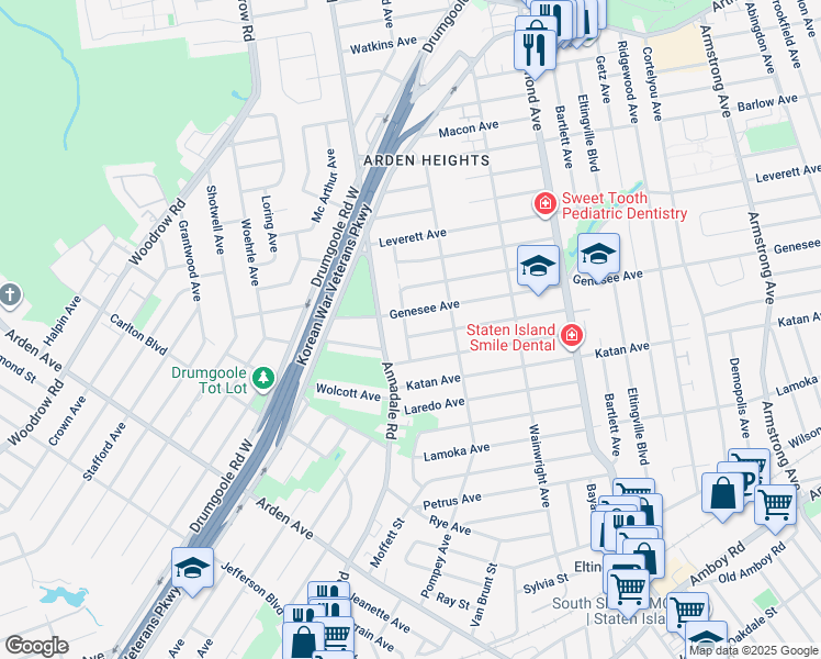 map of restaurants, bars, coffee shops, grocery stores, and more near 158 Augusta Avenue in Staten Island