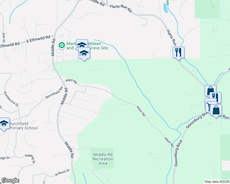 map of restaurants, bars, coffee shops, grocery stores, and more near 217 Klein Road in Glenshaw