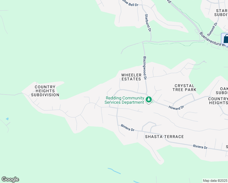 map of restaurants, bars, coffee shops, grocery stores, and more near 3134 Howard Drive in Redding