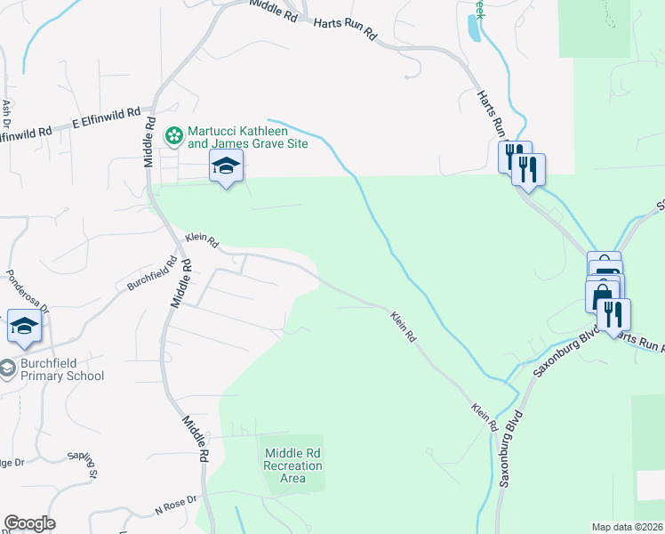 map of restaurants, bars, coffee shops, grocery stores, and more near 234 Klein Road in Glenshaw