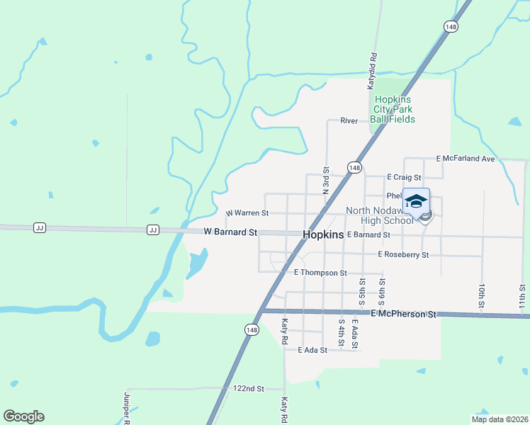 map of restaurants, bars, coffee shops, grocery stores, and more near 300 Wolfers Street in Hopkins