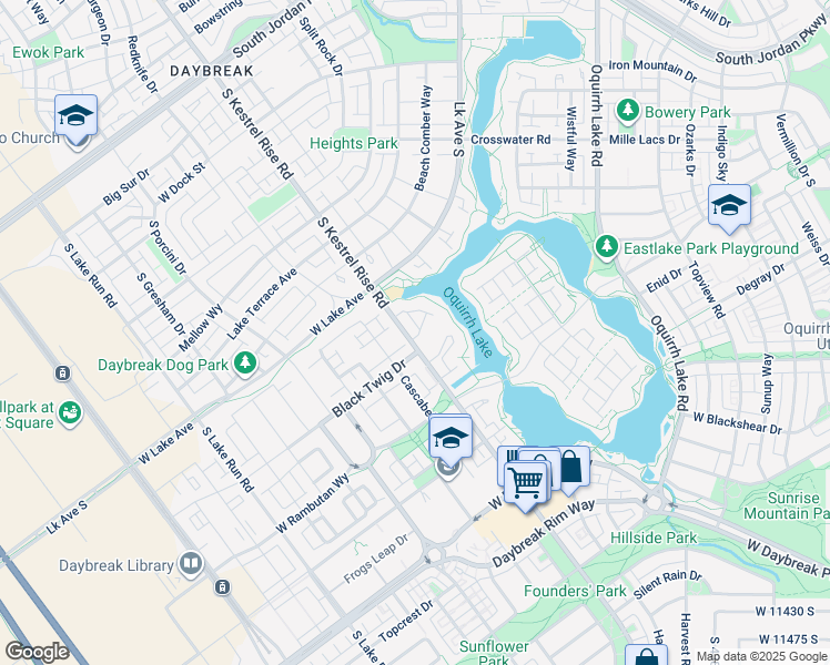 map of restaurants, bars, coffee shops, grocery stores, and more near 10977 South Kestrel Rise Road in South Jordan