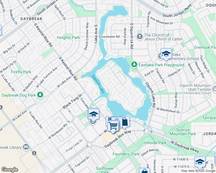 map of restaurants, bars, coffee shops, grocery stores, and more near 10962 Paddle Board Way in South Jordan