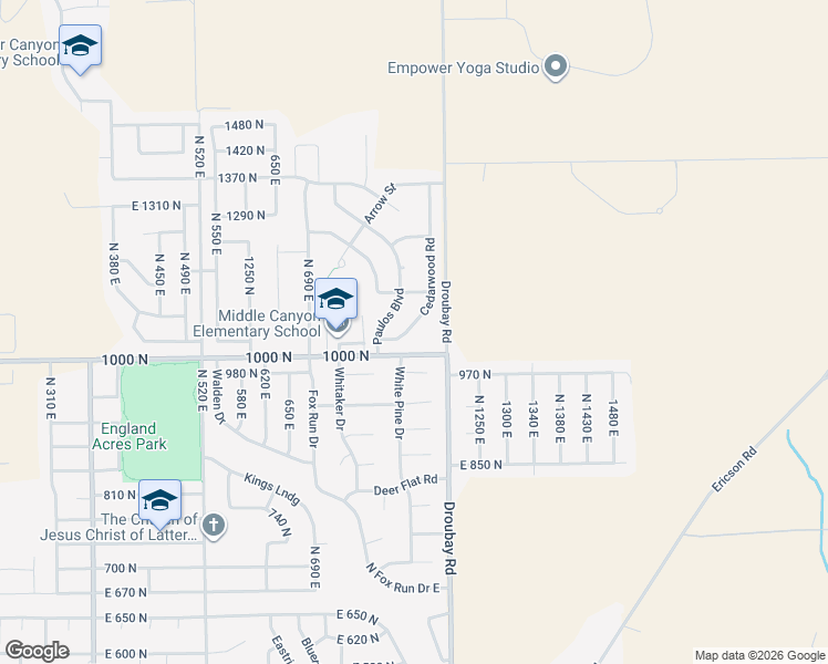 map of restaurants, bars, coffee shops, grocery stores, and more near 1058 Cedarwood Road in Tooele
