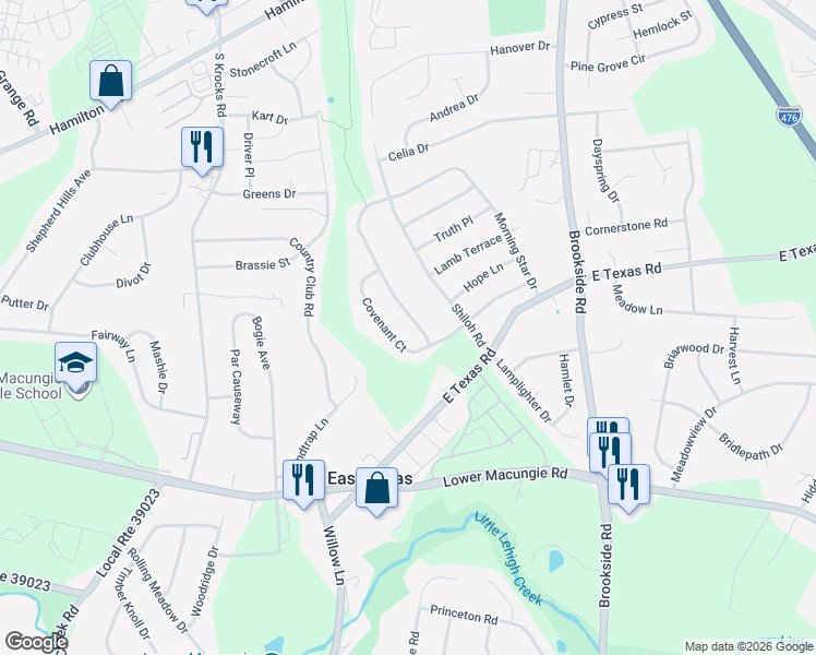 map of restaurants, bars, coffee shops, grocery stores, and more near 1072 Morning Star Drive in Allentown