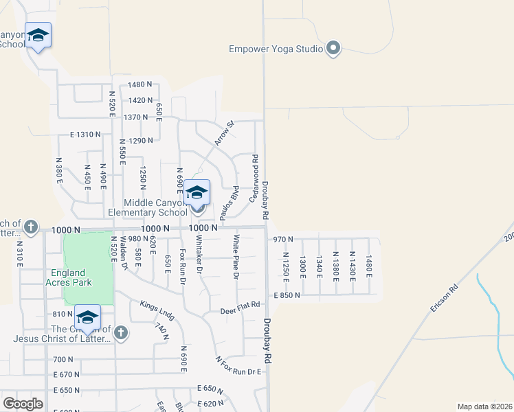 map of restaurants, bars, coffee shops, grocery stores, and more near 1058 Cedarwood Road in Tooele