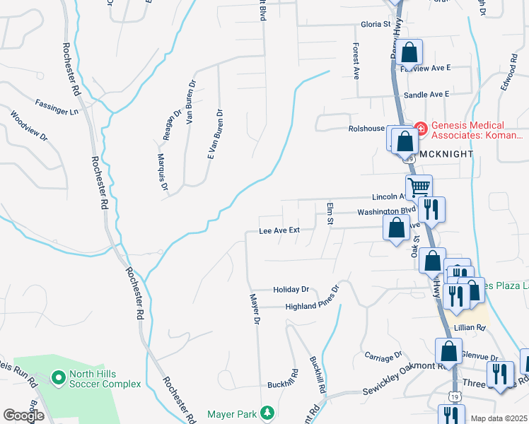 map of restaurants, bars, coffee shops, grocery stores, and more near 730 Washington Boulevard in Pittsburgh