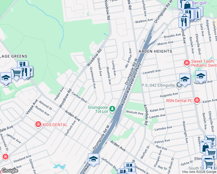 map of restaurants, bars, coffee shops, grocery stores, and more near 185 Shotwell Avenue in Staten Island