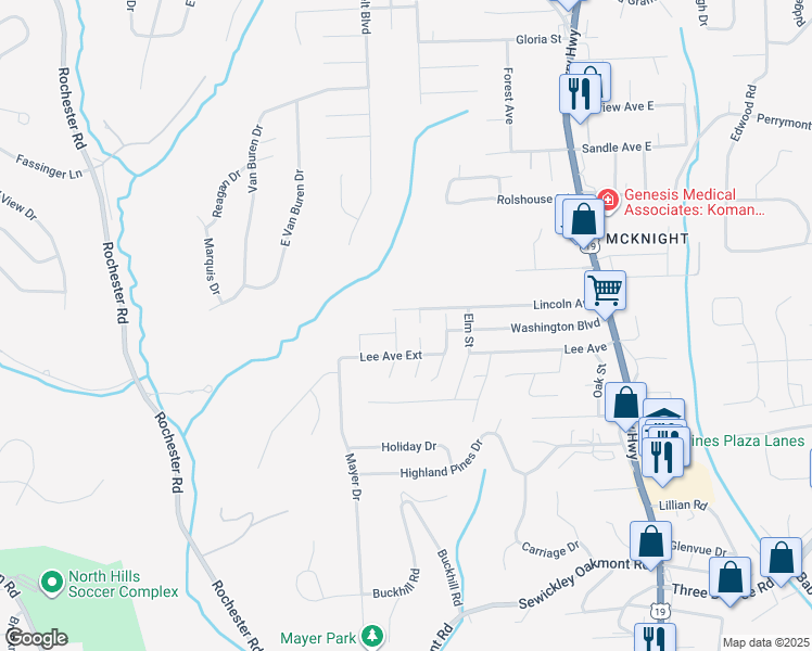 map of restaurants, bars, coffee shops, grocery stores, and more near 7936 Maple Street in Pittsburgh