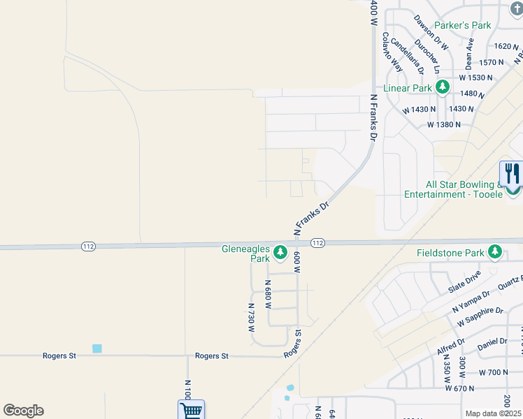 map of restaurants, bars, coffee shops, grocery stores, and more near 914 North 1480 East in Tooele