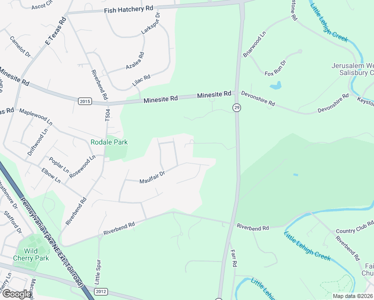 map of restaurants, bars, coffee shops, grocery stores, and more near 2188 South Cedar Crest Boulevard in Allentown