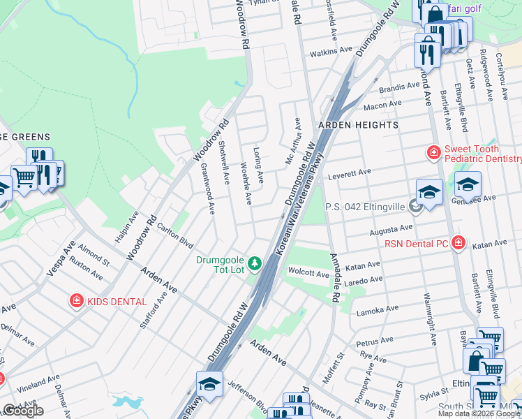 map of restaurants, bars, coffee shops, grocery stores, and more near 75 Ludlow Street in Staten Island