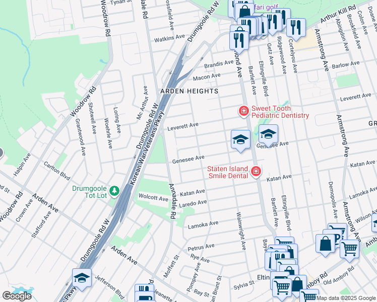 map of restaurants, bars, coffee shops, grocery stores, and more near 144 Scranton Avenue in Staten Island