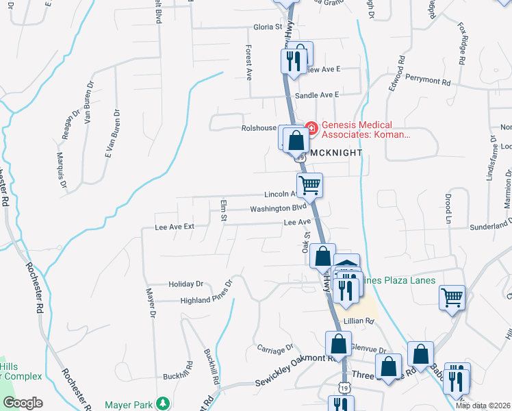 map of restaurants, bars, coffee shops, grocery stores, and more near 320 Washington Blvd in Pittsburgh