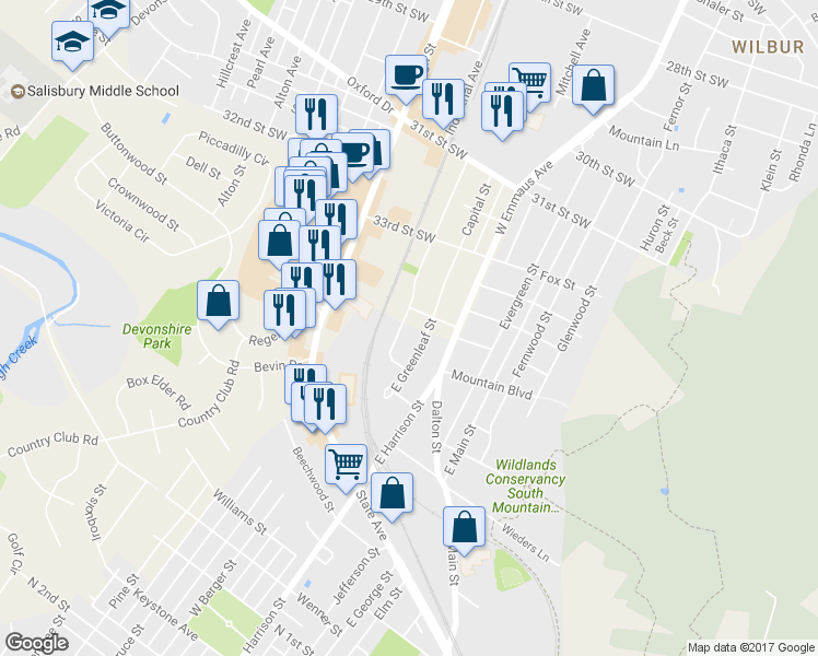 map of restaurants, bars, coffee shops, grocery stores, and more near 622 E Berger St in Emmaus