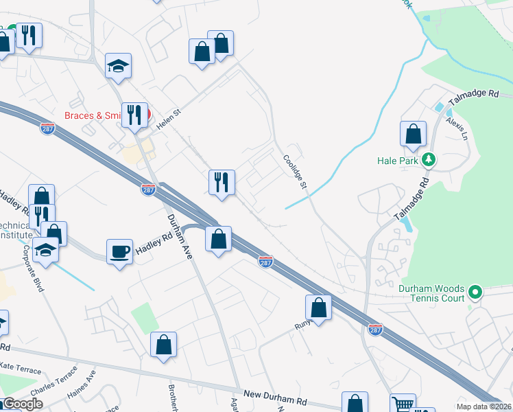 map of restaurants, bars, coffee shops, grocery stores, and more near 911 Campbell Street in South Plainfield
