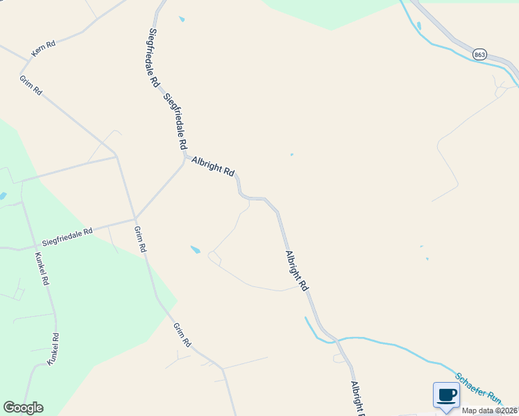 map of restaurants, bars, coffee shops, grocery stores, and more near 385 Albright Road in Kutztown