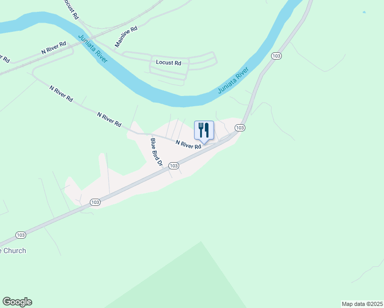 map of restaurants, bars, coffee shops, grocery stores, and more near 4775 Pennsylvania 103 in Lewistown