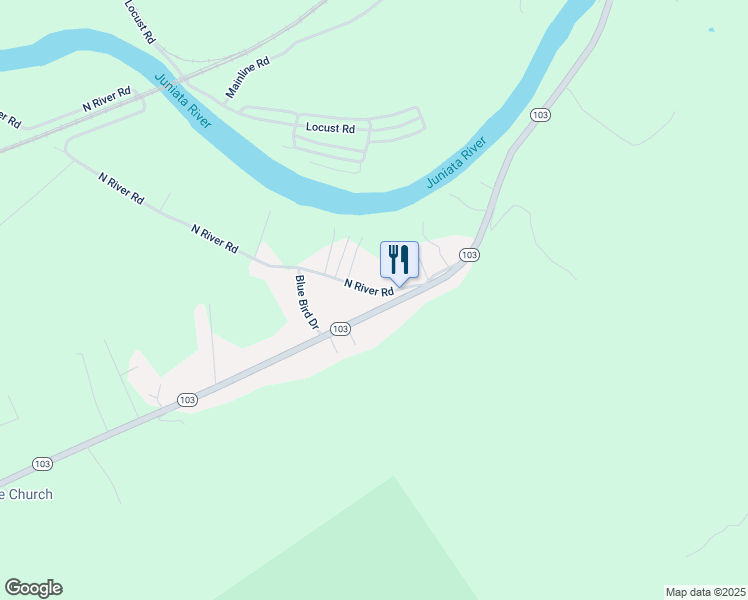 map of restaurants, bars, coffee shops, grocery stores, and more near 4775 Pennsylvania 103 in Lewistown
