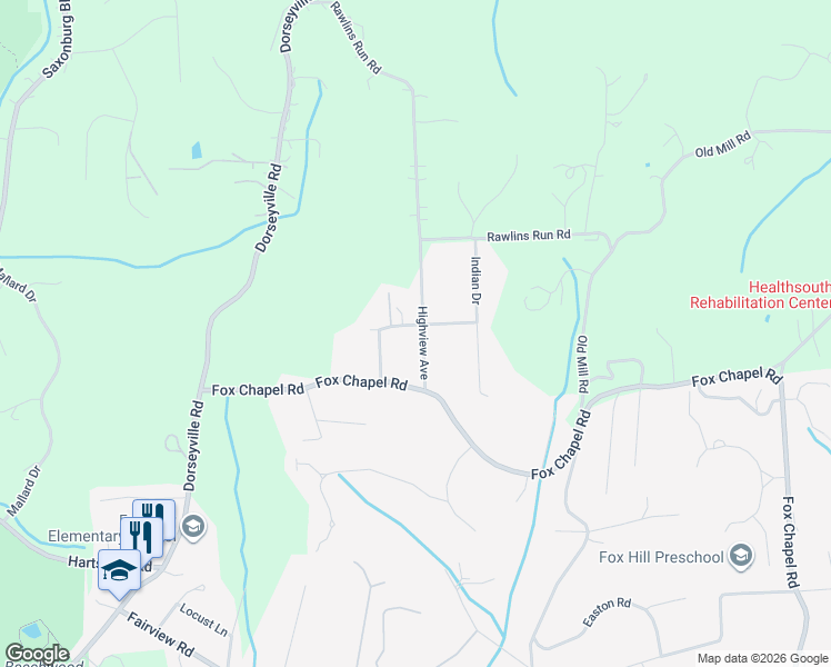 map of restaurants, bars, coffee shops, grocery stores, and more near 169 Highview Avenue in Pittsburgh