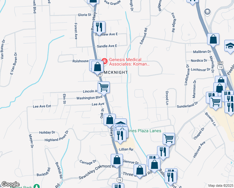 map of restaurants, bars, coffee shops, grocery stores, and more near 7910 Perry Highway in Pittsburgh
