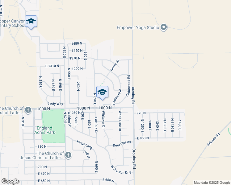 map of restaurants, bars, coffee shops, grocery stores, and more near 802 East 1120 North in Tooele