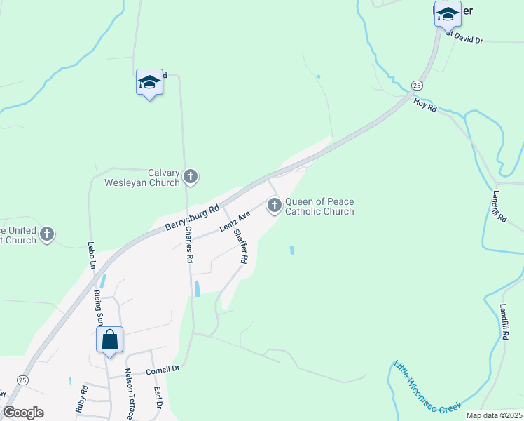 map of restaurants, bars, coffee shops, grocery stores, and more near 710 Lentz Avenue in Millersburg