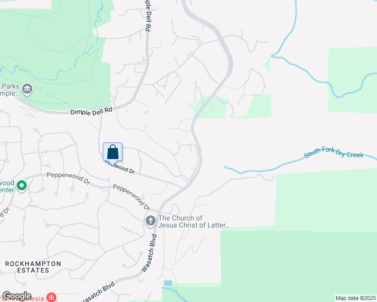 map of restaurants, bars, coffee shops, grocery stores, and more near 3153 Secret View Road in Sandy